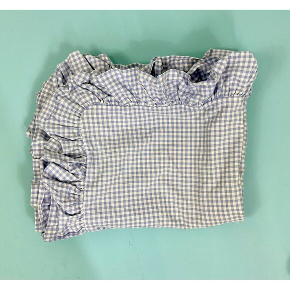 pair of Cornflower blue ruffled standard pillowcases/ shams - Picture 2 of 5